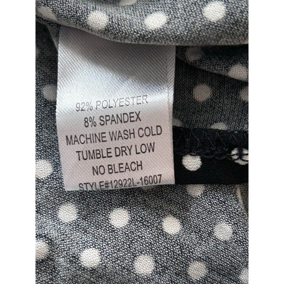 Haani Polka Dot Midi Dress Women’s L Black White Sleeveless Belted - Picture 9 of 11